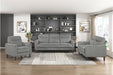 Homelegance - Linden 3 Piece Living Room Set in Gray - 9180GRY*3 - GreatFurnitureDeal