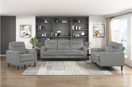 Homelegance - Linden 3 Piece Living Room Set in Gray - 9180GRY*3 - GreatFurnitureDeal