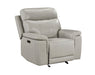 Homelegance - Celestia Power Glider Reclining Chair with Power Headrest in Light Grey - 9199TPE-1PWH - GreatFurnitureDeal