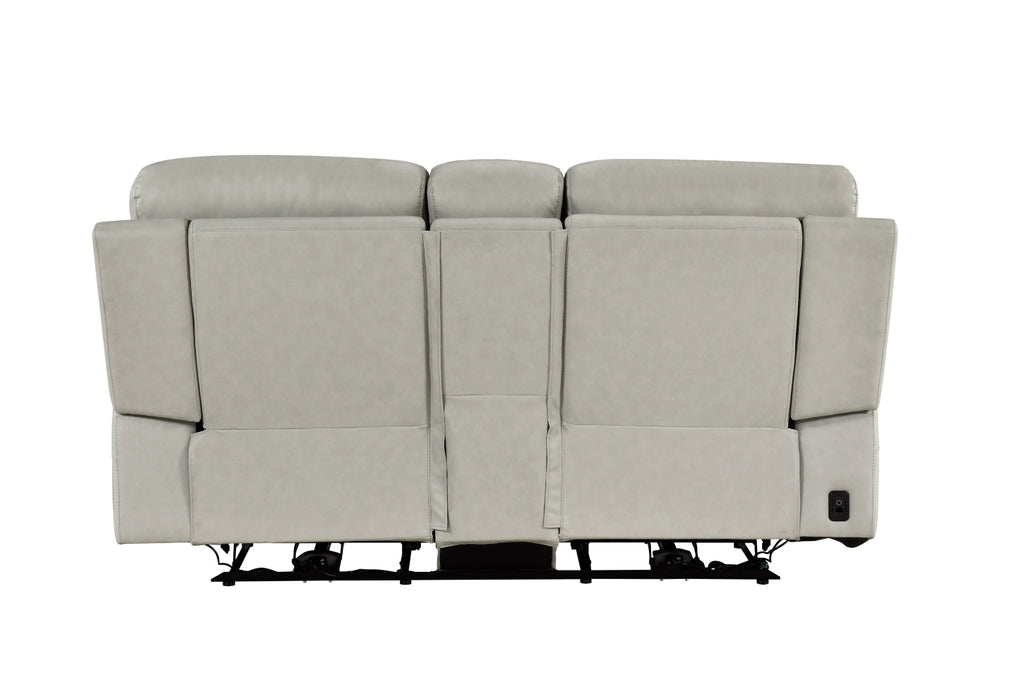 Homelegance - Celestia 2 Piece Power Double Reclining Sofa Set with Headrest in Light Gray - 9199TPE*2PWH - GreatFurnitureDeal