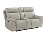 Homelegance - Celestia Power Double Reclining Love Seat with Power Headrest and Center Console in Light Grey - 9199TPE-2PWH - GreatFurnitureDeal