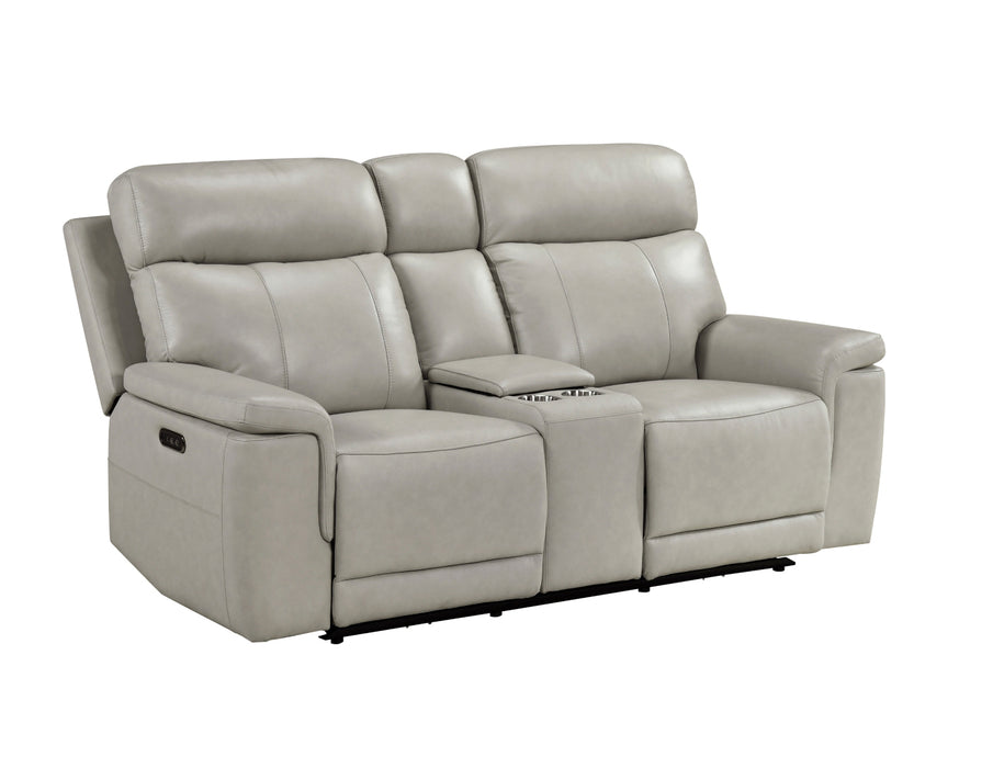 Homelegance - Celestia 2 Piece Power Double Reclining Sofa Set with Headrest in Light Gray - 9199TPE*2PWH - GreatFurnitureDeal