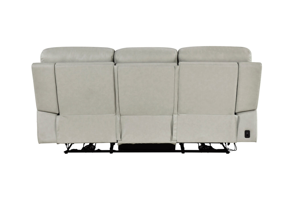 Homelegance - Celestia 3 Piece Power Double Reclining Living Room Set with Headrest in Light Gray - 9199TPE*3PWH - GreatFurnitureDeal