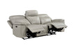 Homelegance - Celestia 3 Piece Power Double Reclining Living Room Set with Headrest in Light Gray - 9199TPE*3PWH - GreatFurnitureDeal