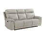 Homelegance - Celestia 2 Piece Power Double Reclining Sofa Set with Headrest in Light Gray - 9199TPE*2PWH - GreatFurnitureDeal