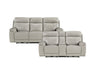 Homelegance - Celestia 3 Piece Power Double Reclining Living Room Set with Headrest in Light Gray - 9199TPE*3PWH - GreatFurnitureDeal