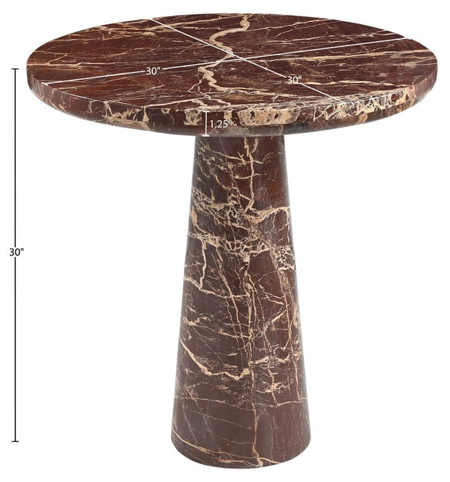 Meridian Furniture - Fontelina 30" Cherry Genuine Marble Bistro Dining Table - 919Cherry-DT30 - GreatFurnitureDeal