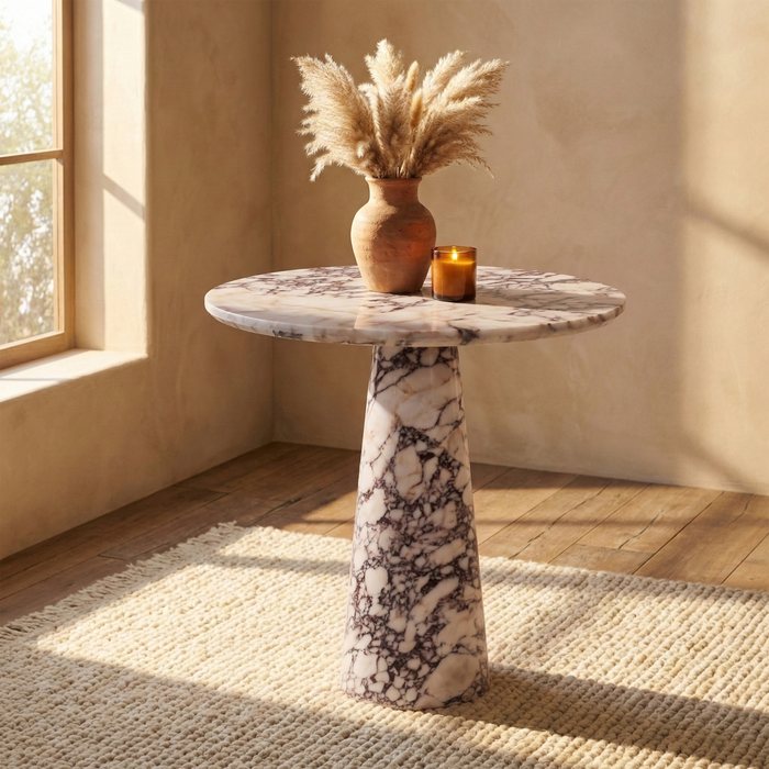 Meridian Furniture - Fontelina 30" Viola Genuine Marble Bistro Dining Table - 919Viola-DT30 - GreatFurnitureDeal