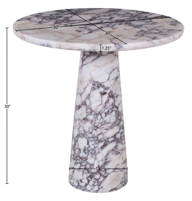 Meridian Furniture - Fontelina 30" Viola Genuine Marble Bistro Dining Table - 919Viola-DT30 - GreatFurnitureDeal
