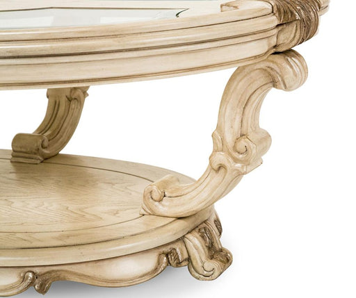 AICO Furniture - Platine de Royale" Oval Cocktail Table" Champagne - NR09201-201 - GreatFurnitureDeal