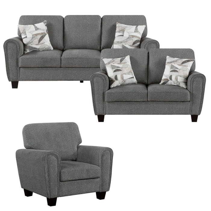 Homelegance - Lemond 3 Piece Living Room Set in Dark Gray - 9214NGH*3 - GreatFurnitureDeal