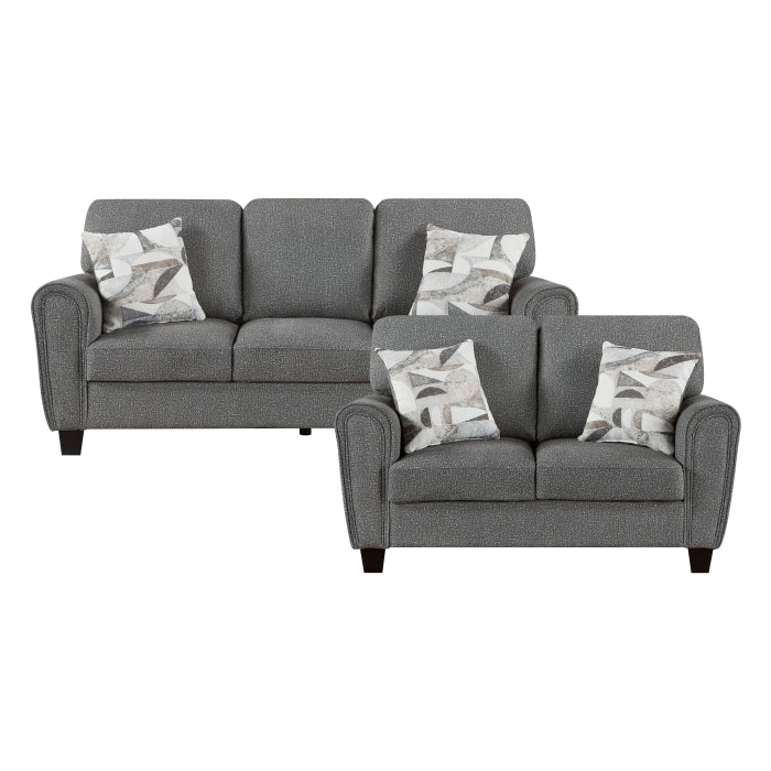 Homelegance - Lemond 2 Piece Living Room Set in Dark Gray - 9214NGH*2 - GreatFurnitureDeal