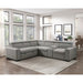 Homelegance - Farrah 3 Piece Sectional with Adjustable Headrests in Light Gray - 9219GY*SC - GreatFurnitureDeal