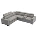 Homelegance - Farrah 3 Piece Sectional with Adjustable Headrests in Light Gray - 9219GY*SC - GreatFurnitureDeal