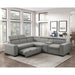 Homelegance - Farrah 3 Piece Sectional with Adjustable Headrests in Light Gray - 9219GY*SC - GreatFurnitureDeal