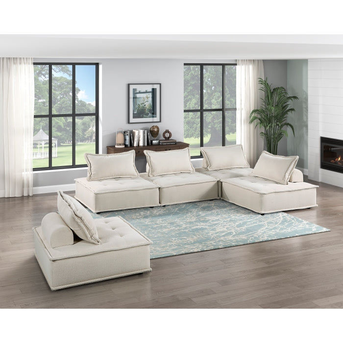 Homelegance - Inman 5 Piece Modular Sectional in Beige - 9237BE*5SC - GreatFurnitureDeal