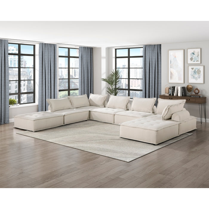 Homelegance - Inman 7 Piece Modular Sectional in Beige - 9237BE*7SC - GreatFurnitureDeal