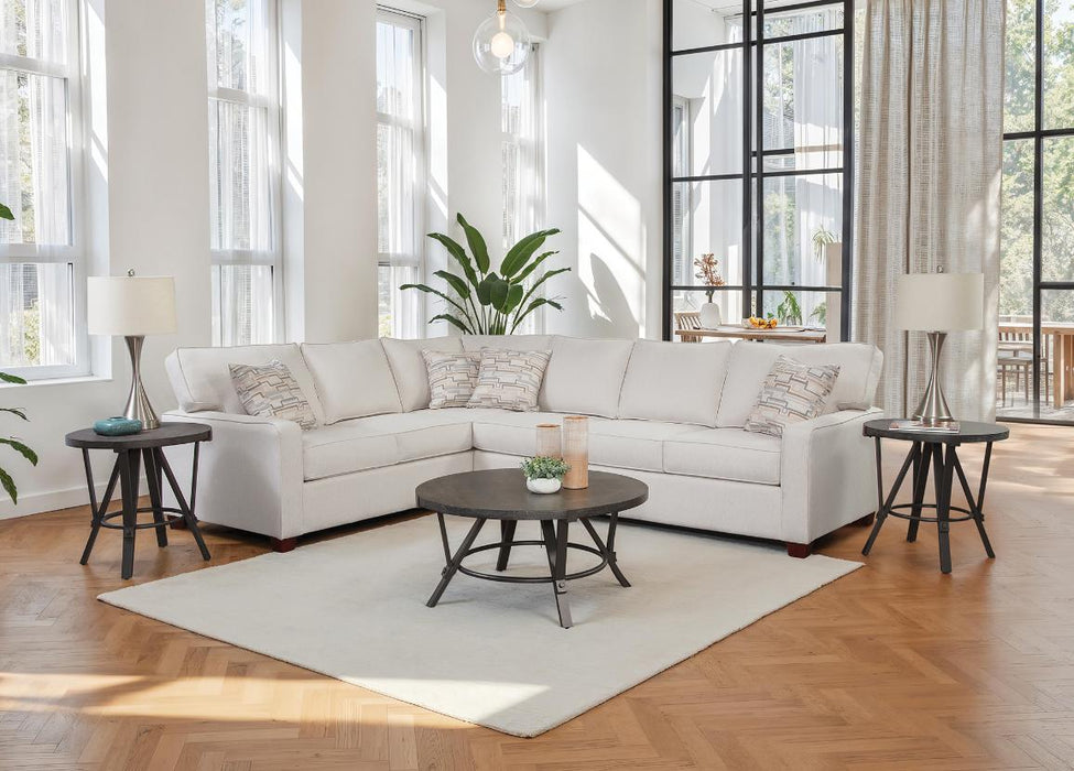 Mariano Fabric - Liberty 2 Piece L-Shaped Sectional Sofa in Natural Off White - 9250-sectional