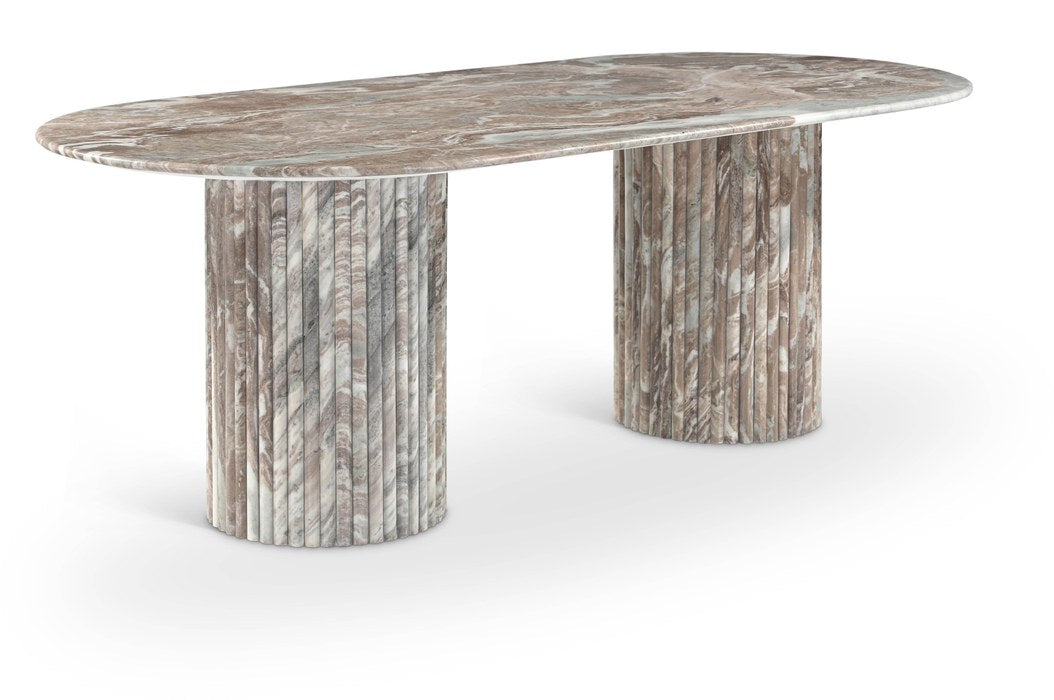 Meridian Furniture - Messina 87" Brown Genuine Marble Dining Table (3 Boxes) - 925Brown-DT - GreatFurnitureDeal