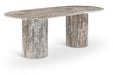 Meridian Furniture - Messina 87" Brown Genuine Marble Dining Table (3 Boxes) - 925Brown-DT - GreatFurnitureDeal