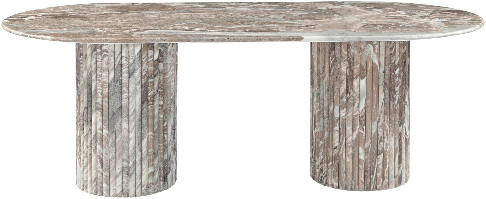 Meridian Furniture - Messina 87" Brown Genuine Marble Dining Table (3 Boxes) - 925Brown-DT - GreatFurnitureDeal