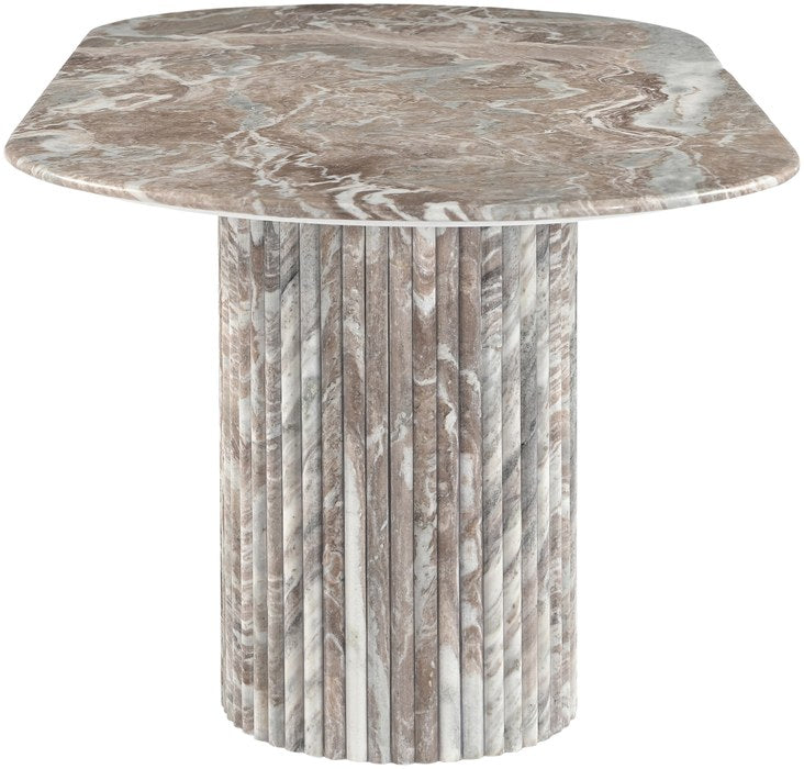Meridian Furniture - Messina 87" Brown Genuine Marble Dining Table (3 Boxes) - 925Brown-DT - GreatFurnitureDeal