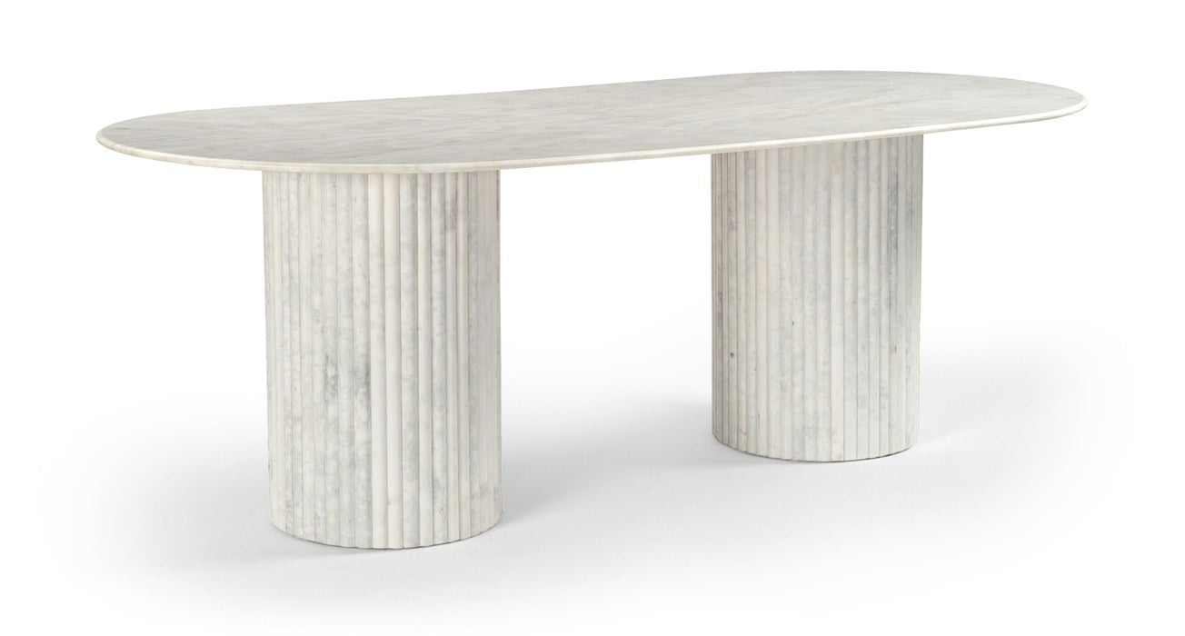 Meridian Furniture - Messina 87" White Genuine Marble Dining Table (3 Boxes) - 925White-DT - GreatFurnitureDeal