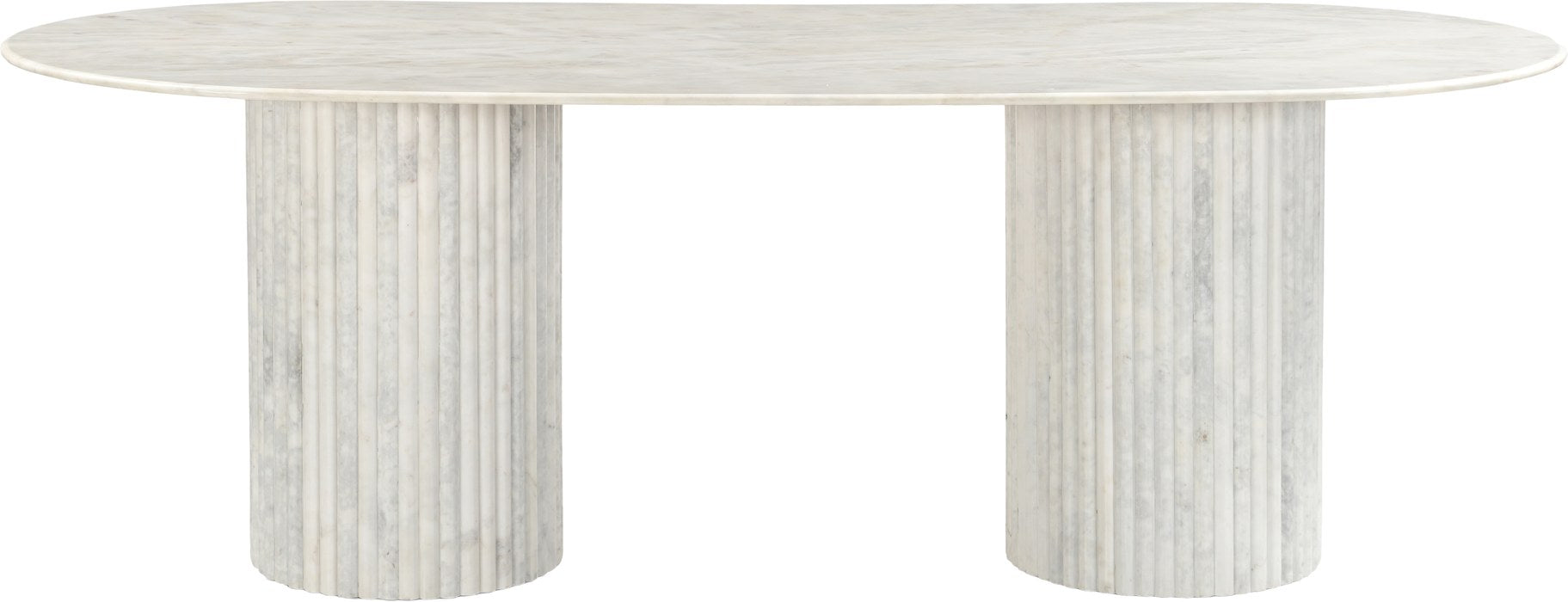 Meridian Furniture - Messina 87" White Genuine Marble Dining Table (3 Boxes) - 925White-DT - GreatFurnitureDeal