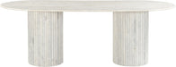 Meridian Furniture - Messina 87" White Genuine Marble Dining Table (3 Boxes) - 925White-DT - GreatFurnitureDeal