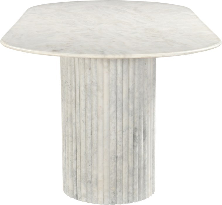 Meridian Furniture - Messina 87" White Genuine Marble Dining Table (3 Boxes) - 925White-DT - GreatFurnitureDeal