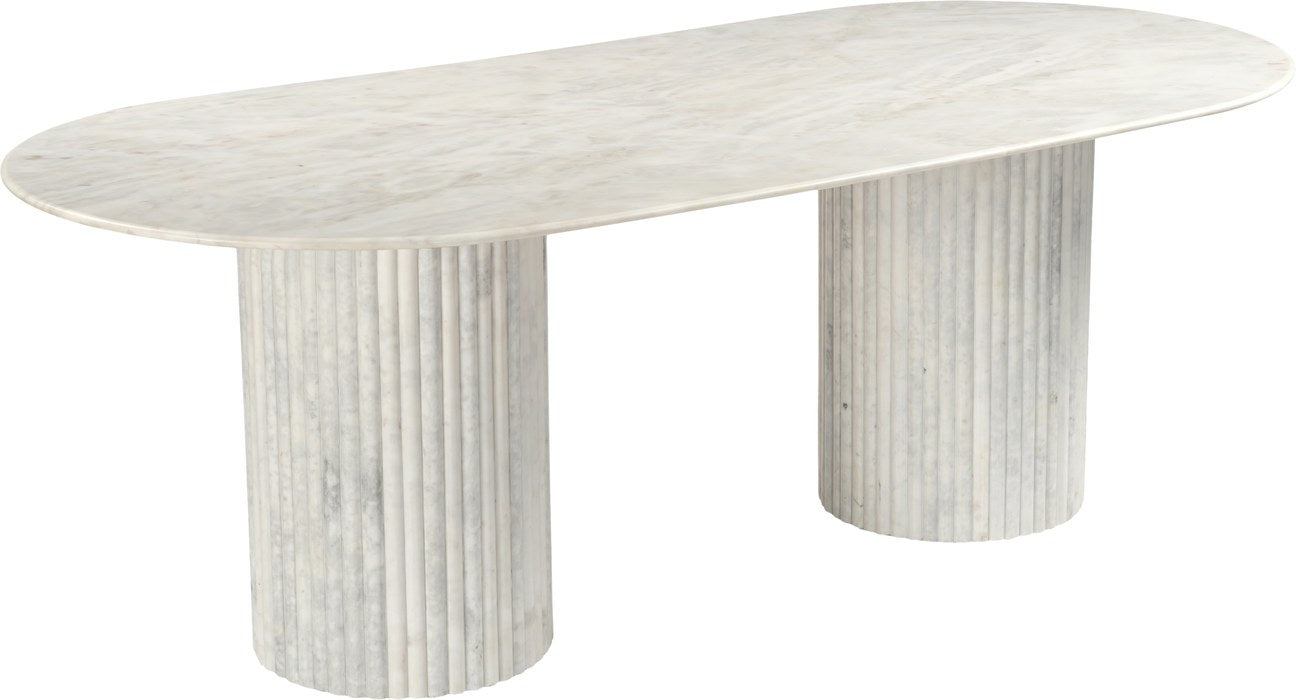 Meridian Furniture - Messina 87" White Genuine Marble Dining Table (3 Boxes) - 925White-DT - GreatFurnitureDeal