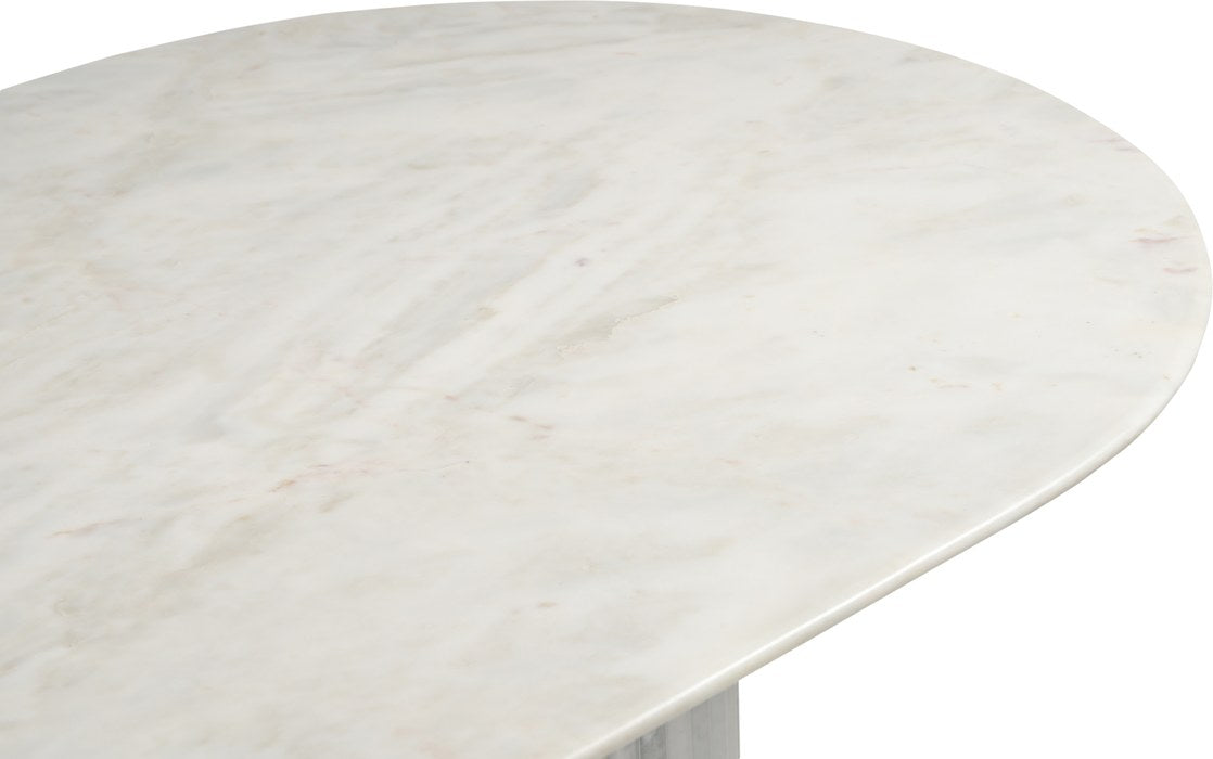 Meridian Furniture - Messina 87" White Genuine Marble Dining Table (3 Boxes) - 925White-DT - GreatFurnitureDeal