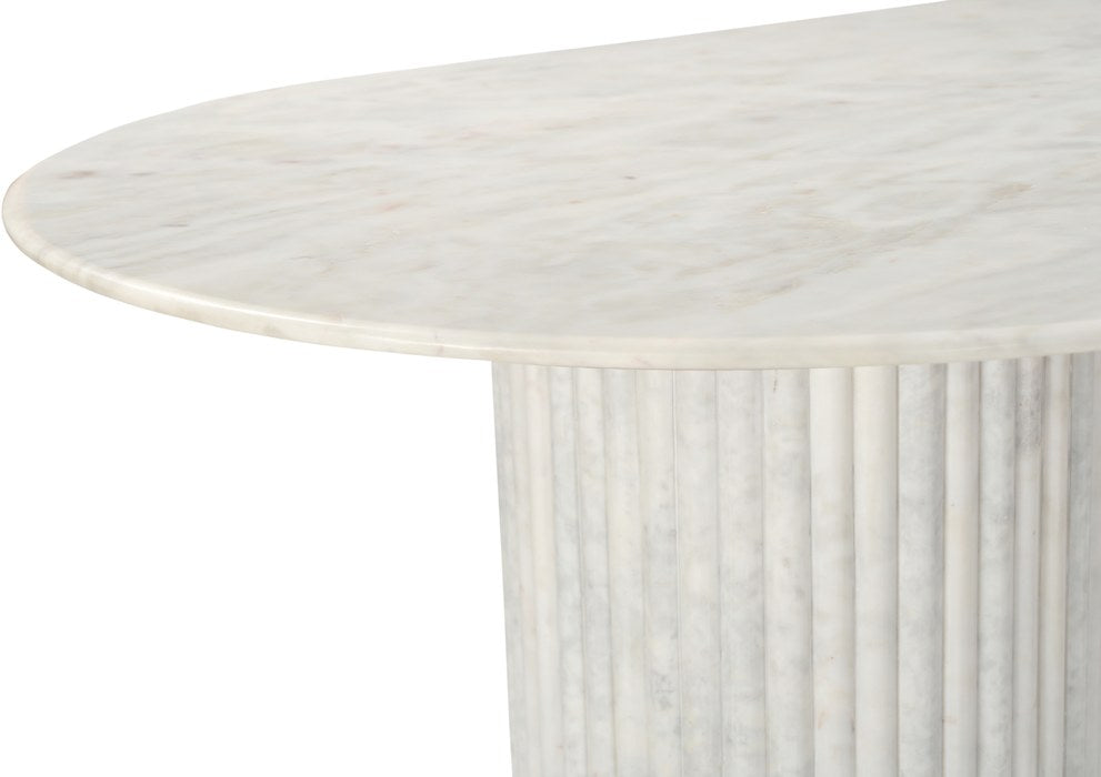 Meridian Furniture - Messina 87" White Genuine Marble Dining Table (3 Boxes) - 925White-DT - GreatFurnitureDeal