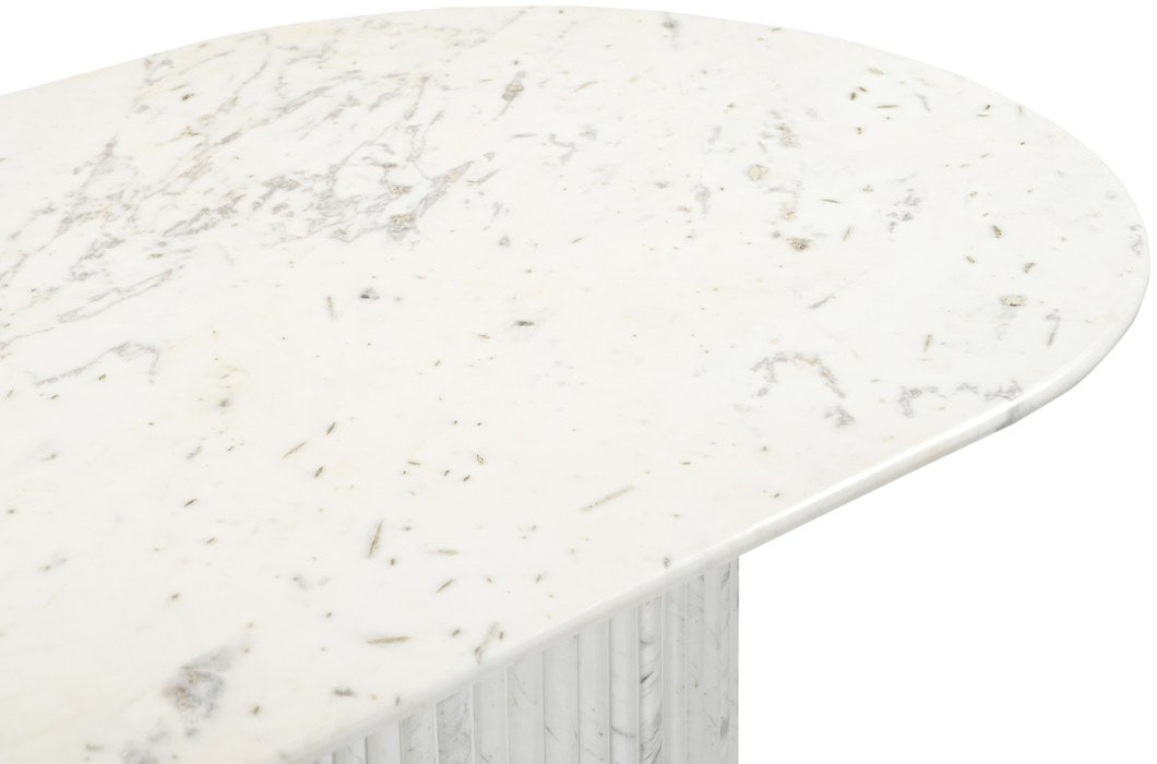 Meridian Furniture - Messina 87" White Genuine Marble Dining Table (3 Boxes) - 925White-DT - GreatFurnitureDeal