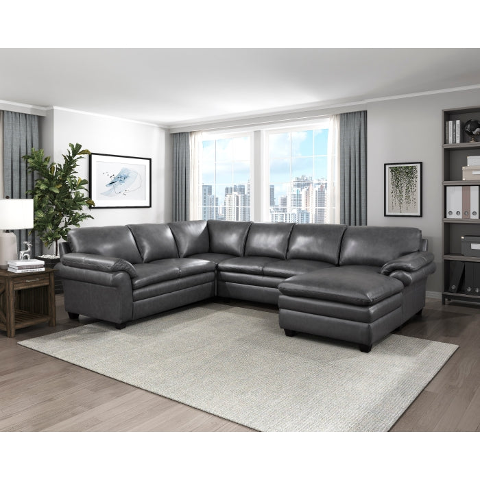 Homelegance - Exton 4 Piece Sectional with Right Chaise in Gray - 9267GY*42LRC - GreatFurnitureDeal