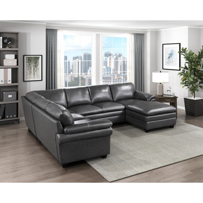 Homelegance - Exton 4 Piece Sectional with Right Chaise in Gray - 9267GY*42LRC - GreatFurnitureDeal
