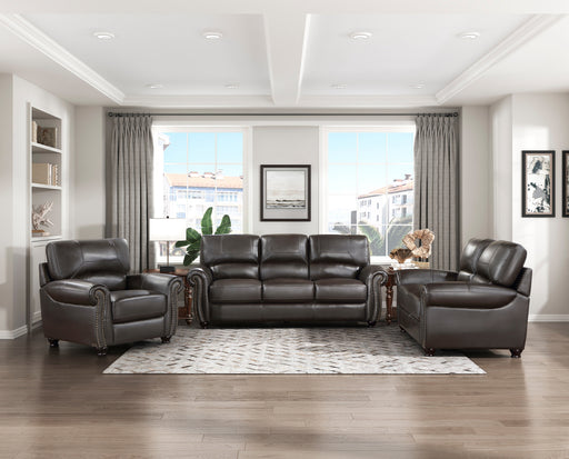 Homelegance - Foxborough 3 Piece Living Room Set in Dark Brown - 9269DB*3 - GreatFurnitureDeal