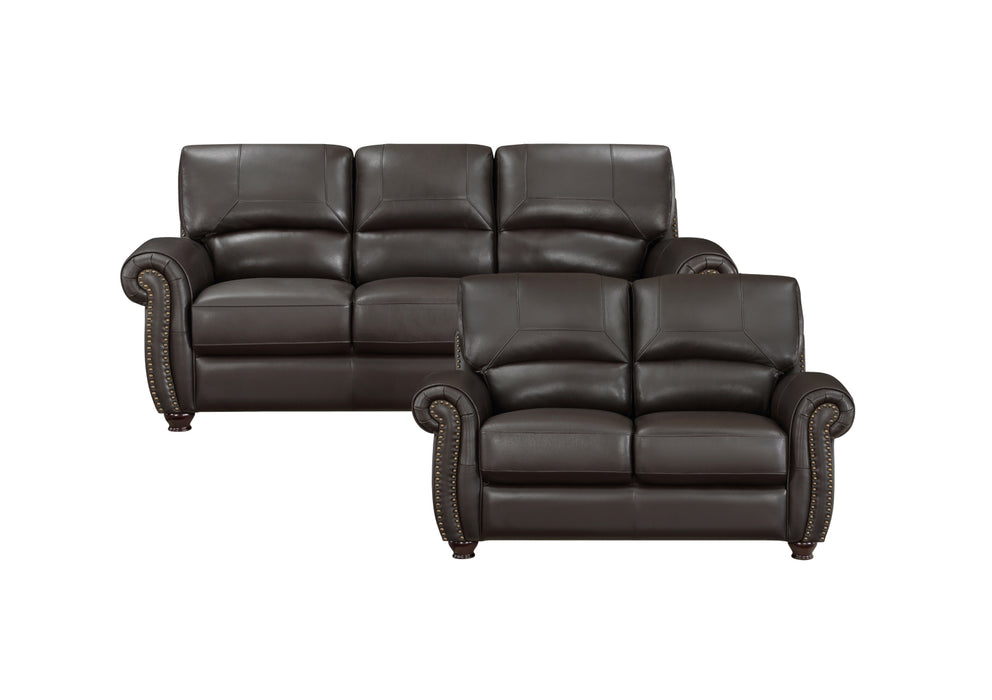 Homelegance - Foxborough 2 Piece Sofa Set in Dark Brown - 9269DB*2
