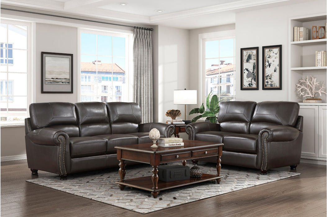 Homelegance - Foxborough Loveseat in Dark brown - 9269DB-2