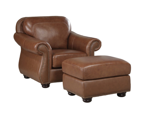 Homelegance - Attleboro Chair with Ottoman in Camel Brown - 9270BR-1-4 - GreatFurnitureDeal