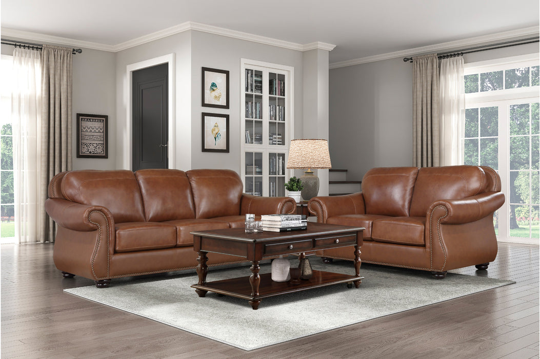 Homelegance - Attleboro 2 Piece Sofa Set in Camel Brown - 9270BR*2