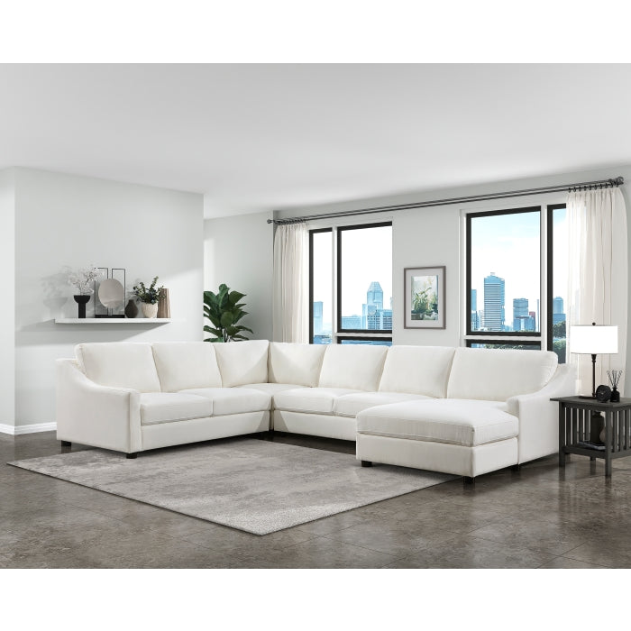 Homelegance - Zayden 4 Piece Sectional with Right Chaise in Ivory - 9277VR*42LRC - GreatFurnitureDeal