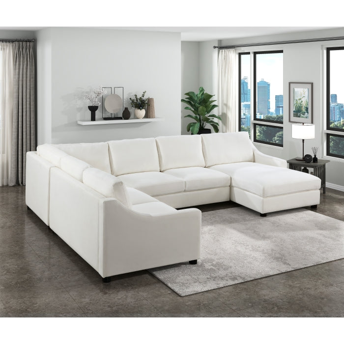 Homelegance - Zayden 4 Piece Sectional with Right Chaise in Ivory - 9277VR*42LRC - GreatFurnitureDeal