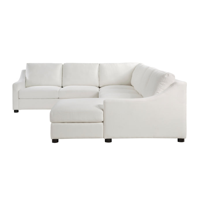 Homelegance - Zayden 4 Piece Sectional with Right Chaise in Ivory - 9277VR*42LRC - GreatFurnitureDeal