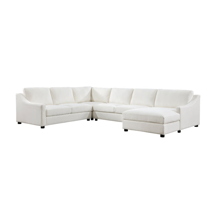Homelegance - Zayden 4 Piece Sectional with Right Chaise in Ivory - 9277VR*42LRC - GreatFurnitureDeal