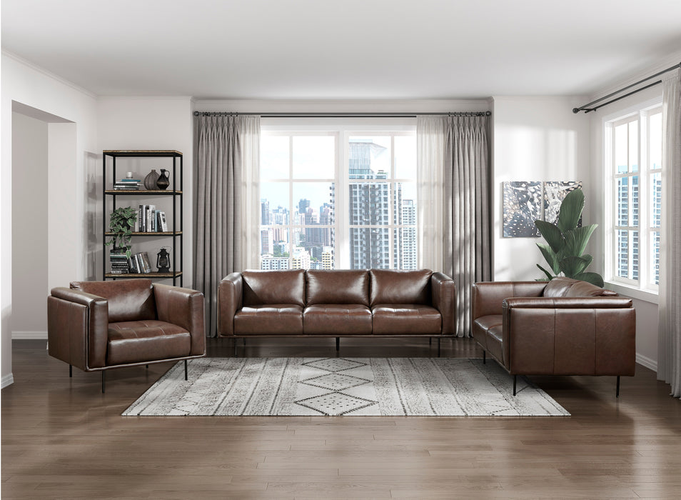 Homelegance - Soren 2 Piece Sofa Set in Brown - 9280BR*2