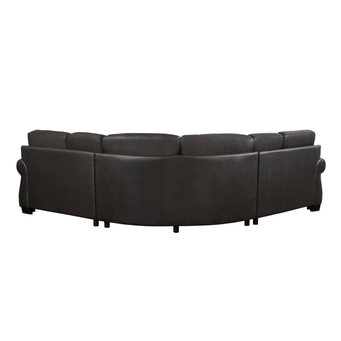 Homelegance - Wareham 3-Piece Sectional Sofa in Dark Brown - 9289DB*SC - GreatFurnitureDeal