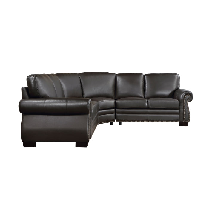 Homelegance - Wareham 3-Piece Sectional Sofa in Dark Brown - 9289DB*SC - GreatFurnitureDeal