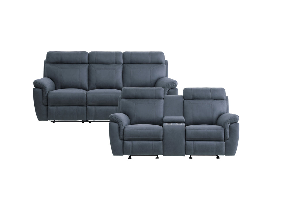 Homelegance - Clifton 2 Piece Sofa Set in Blue - 9301BUE*2