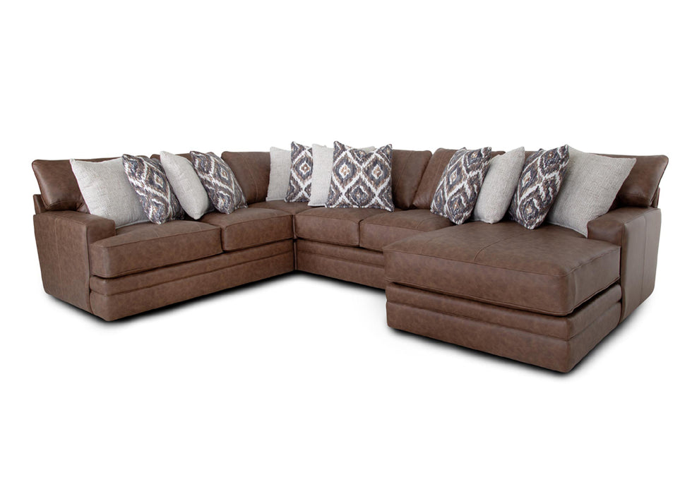 Franklin Furniture - 934 Asheville 4 Piece Sectional Sofa in Duvall Vintage Brown - 93459-93404-93469-93486 - GreatFurnitureDeal